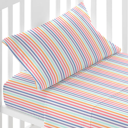 Juego de sábanas algodón Raya Praga cuna