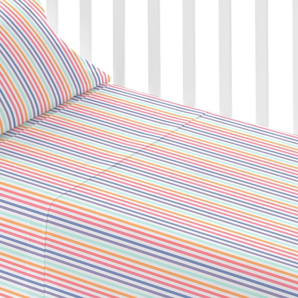 Juego de sábanas algodón Raya Praga cuna