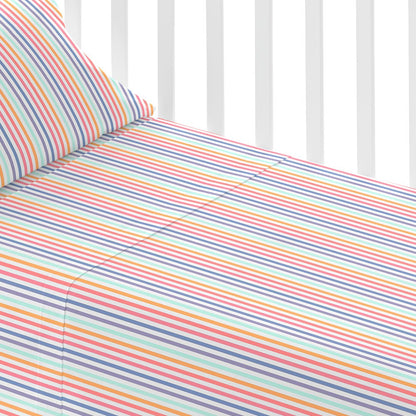 Juego de sábanas algodón Raya Praga cuna