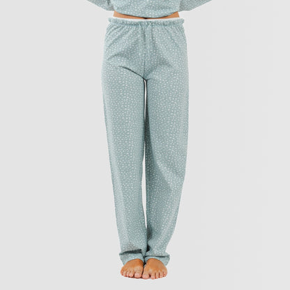 Pijama largo algodón Anita verde gastado