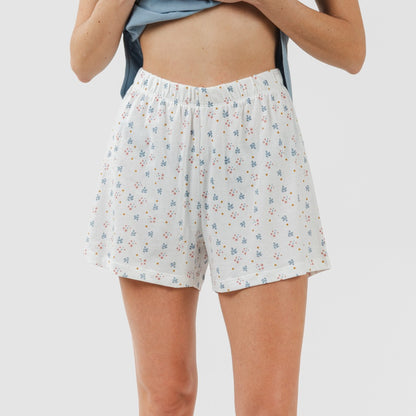 Pijama corto algodón Inés indigo