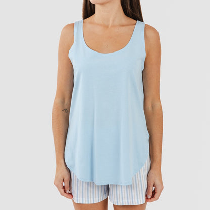 Pijama corto algodón Bennet celeste