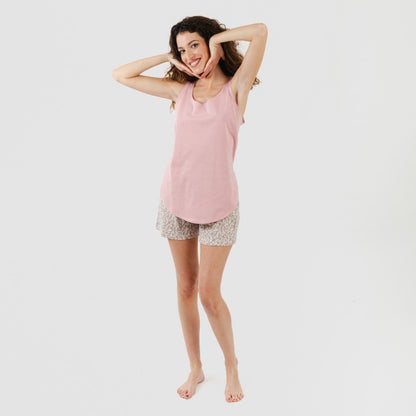 Pijama corto algodón Sofia rosa