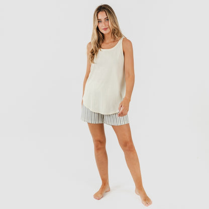 Pijama corto algodón Raya Brighton natural