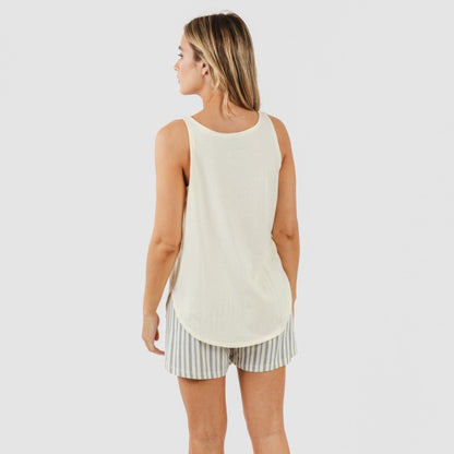 Pijama corto algodón Raya Brighton natural