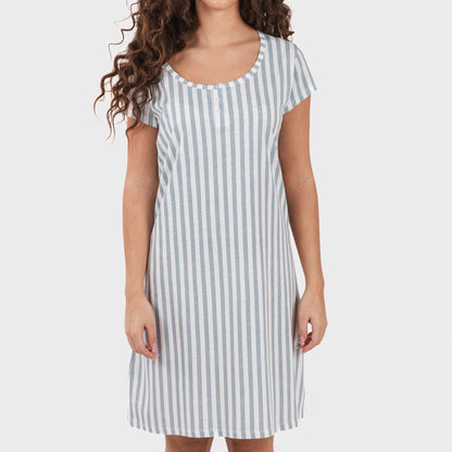 Blusón algodón Raya Anne verde azulado