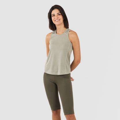 Conjunto deportivo leggings corto mujer verde hoja - verde cacería