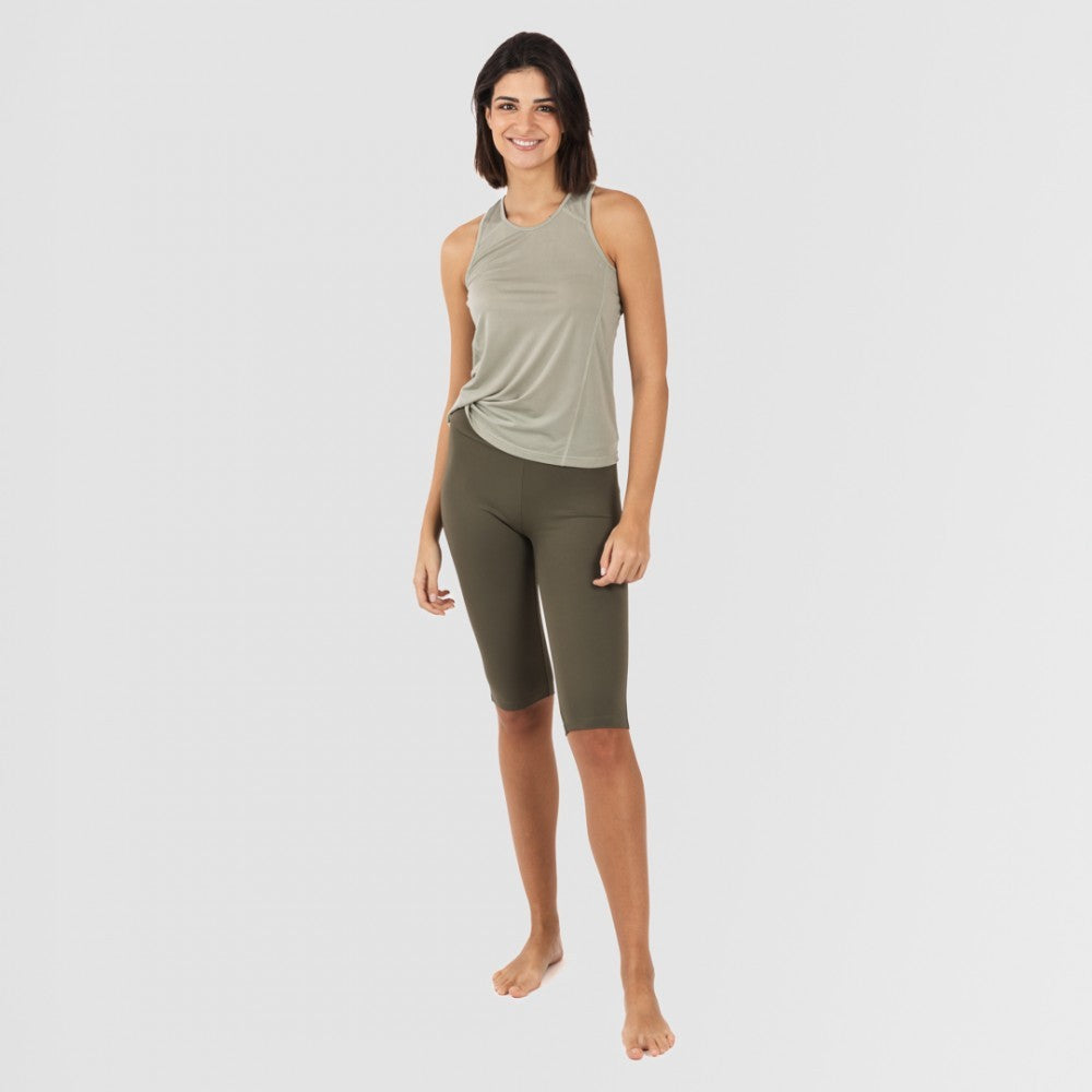 Conjunto deportivo leggings corto mujer verde hoja - verde cacería