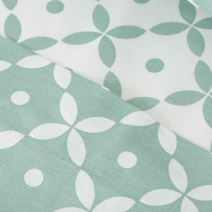 Sinaloa reversible cotton sheet set, tiffany green