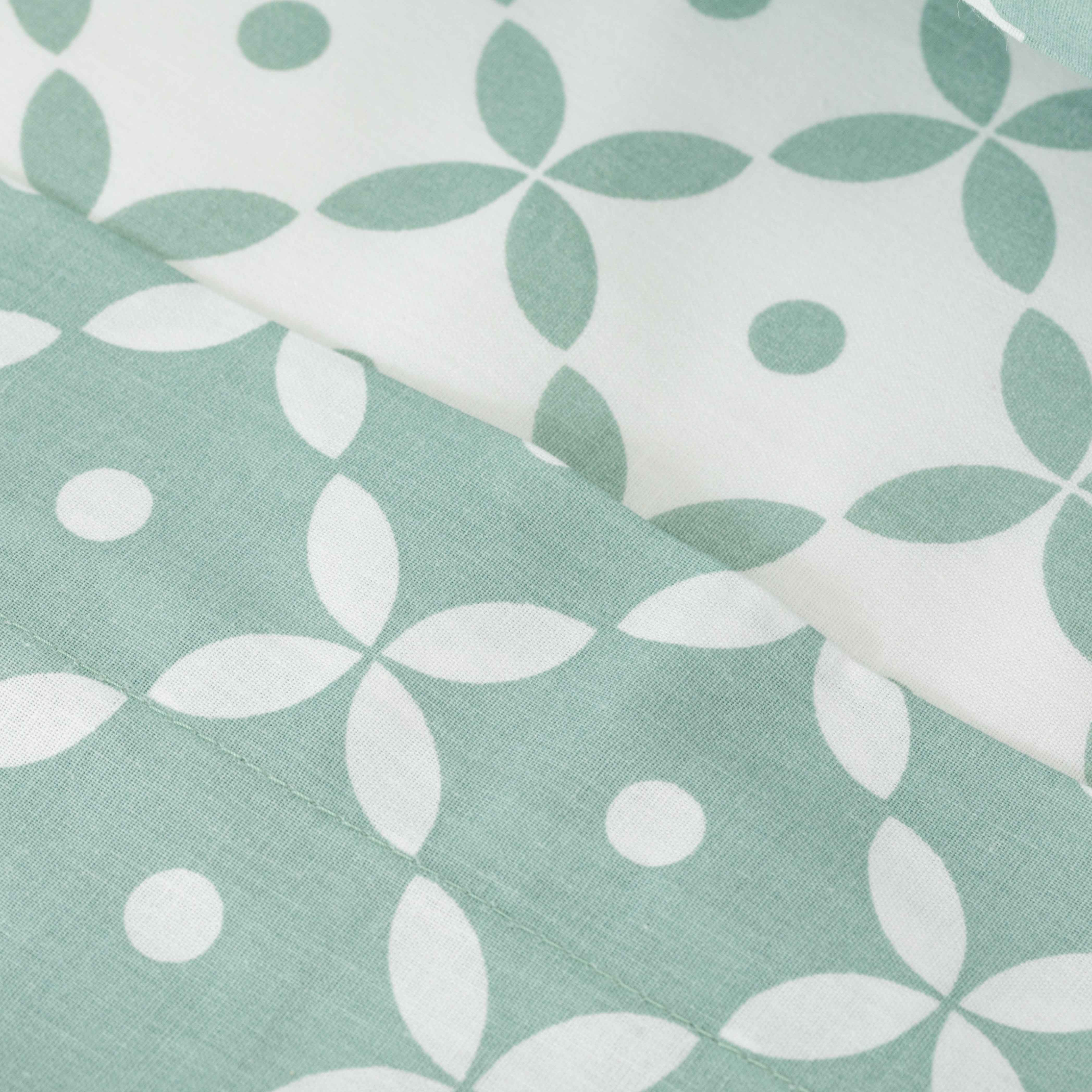 Sinaloa reversible cotton sheet set, tiffany green