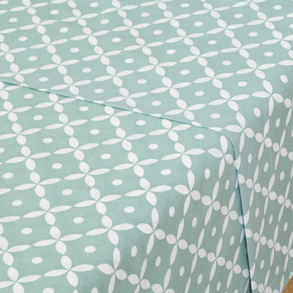 Sinaloa reversible cotton sheet set, tiffany green