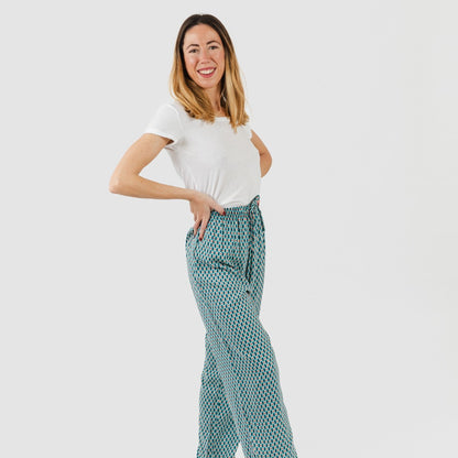 Pantalón viscosa Dueña azul