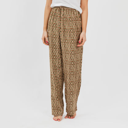 Pantalón viscosa Erina verde caceria