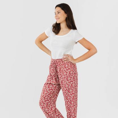 Pantalón viscosa Reina marsala