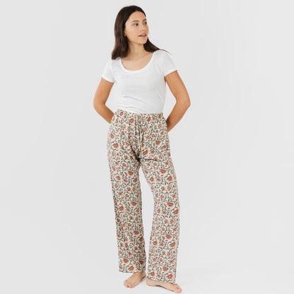 Pantalón viscosa Isabel teja