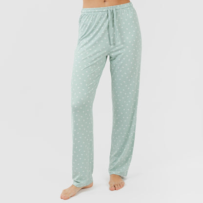 Pijama largo mujer soft Natalie verde tiffany