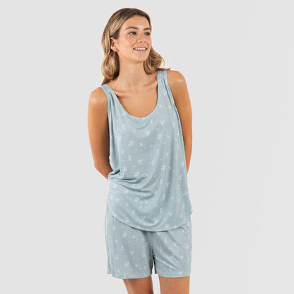 Pijama tirantes mujer viscosa Adriane verde agua