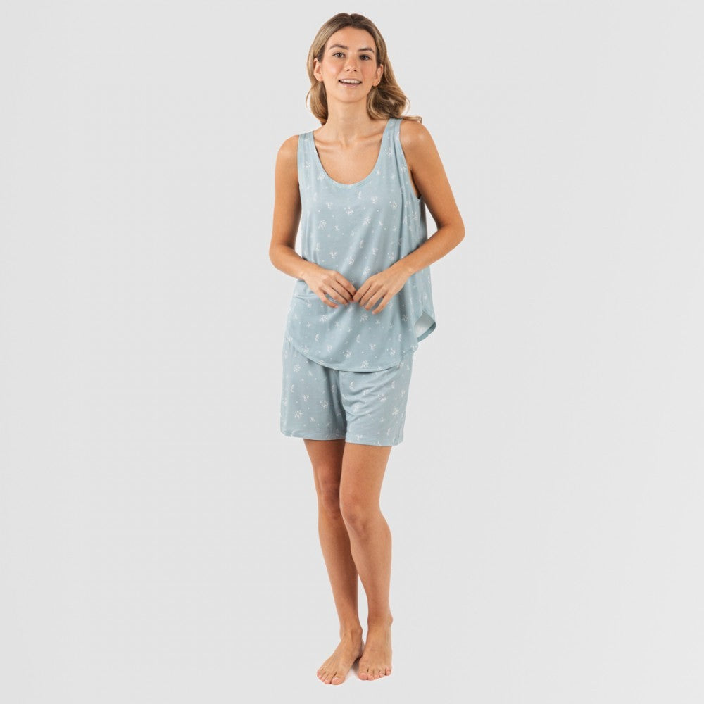 Pijama tirantes mujer viscosa Adriane verde agua