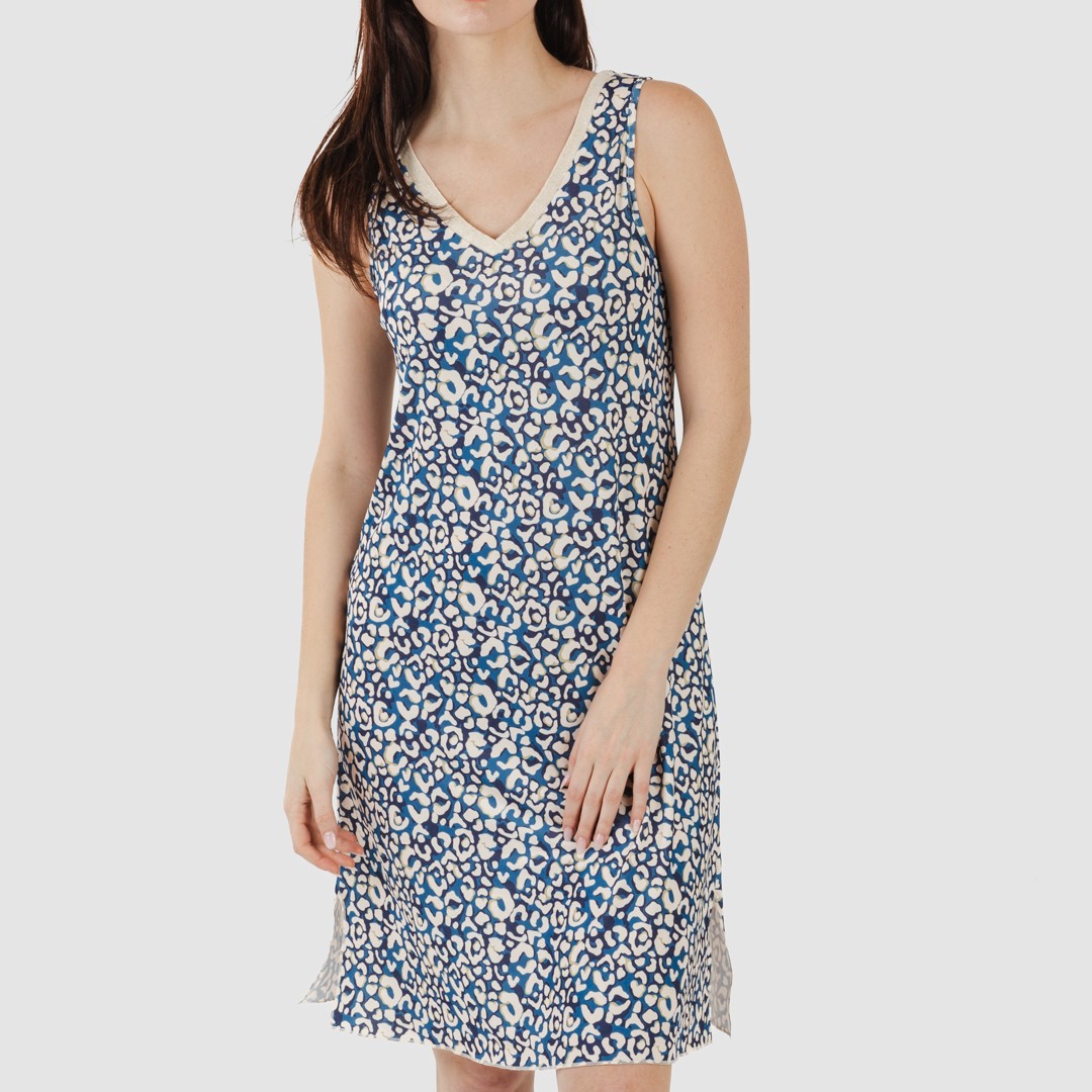 Vestido midi tirantes soft Milina azul marino