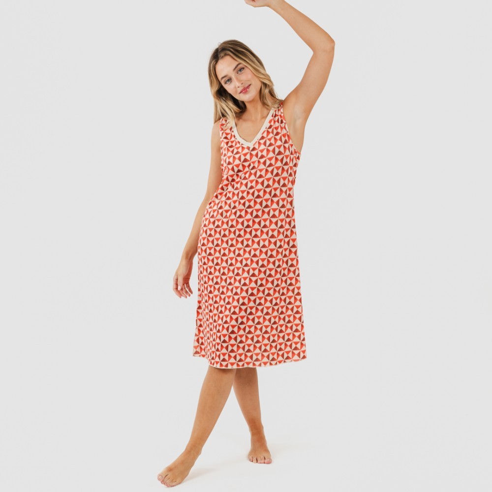 Vestido midi tirantes soft Tucson teja