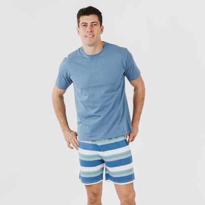 Pijama corto algodón hombre Raya Mark indigo