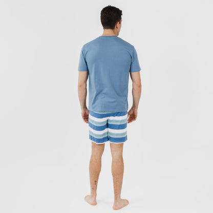 Pijama corto algodón hombre Raya Mark indigo