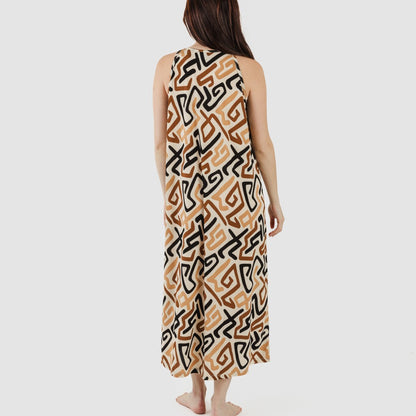 VESTIDO LARGO TIRANTES CREPE DOMEKA T UNICA