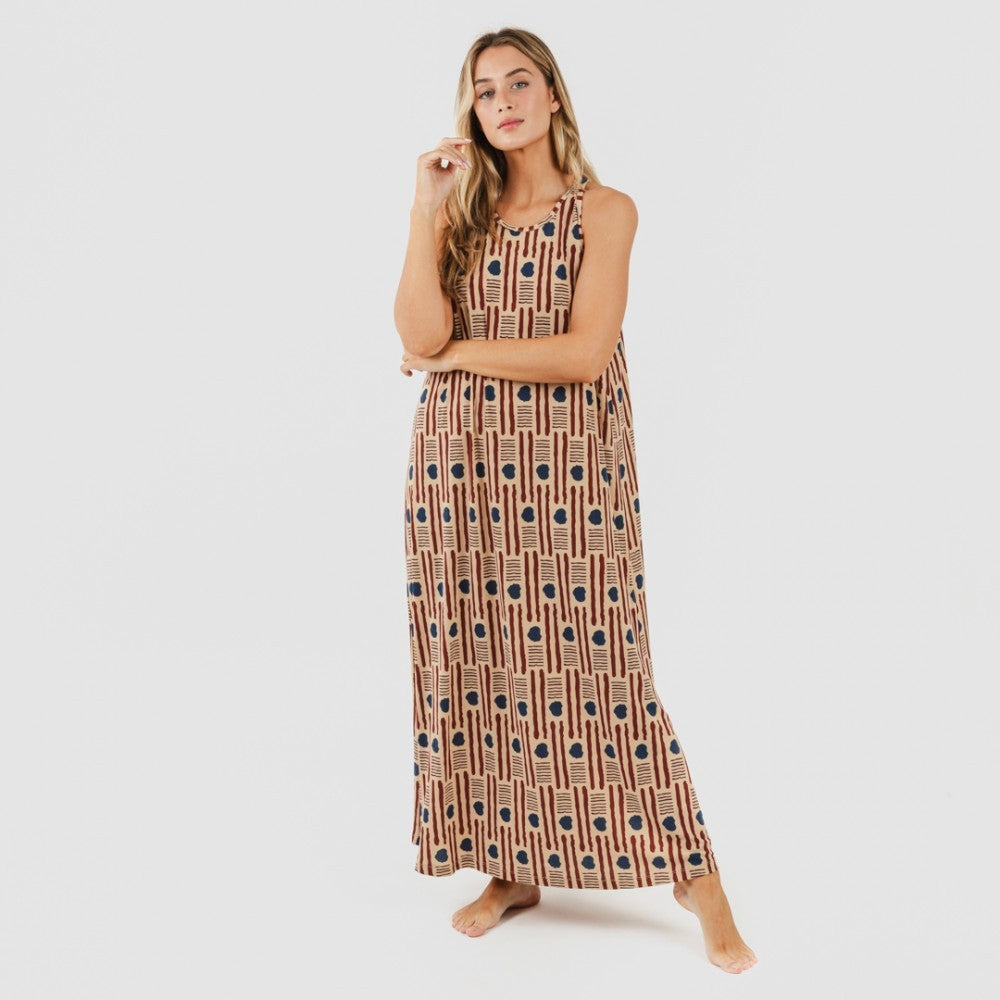 VESTIDO LARGO TIRANTES CREPE FRESNO T UNICA