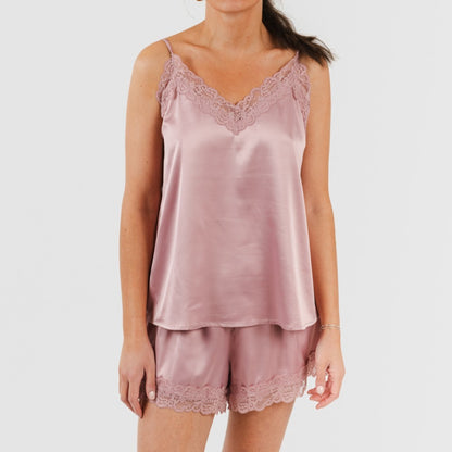 Pigiama da donna con spalline in raso Friday Solid