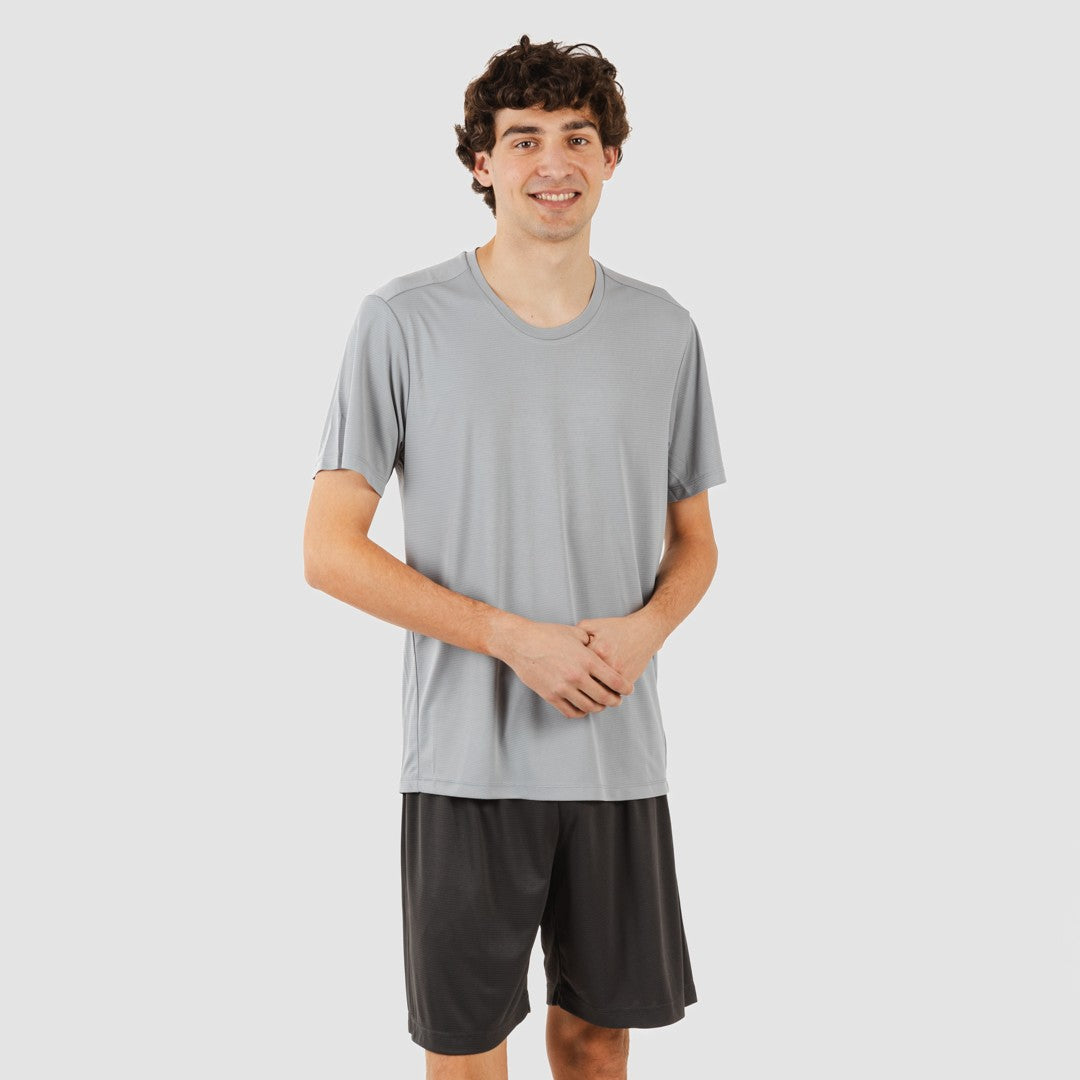 Conjunto deportivo corto tecnico hombre perla marengo