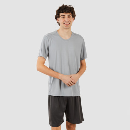 Conjunto deportivo corto tecnico hombre perla marengo