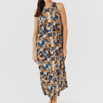 Vestido largo tirantes crepe Venus