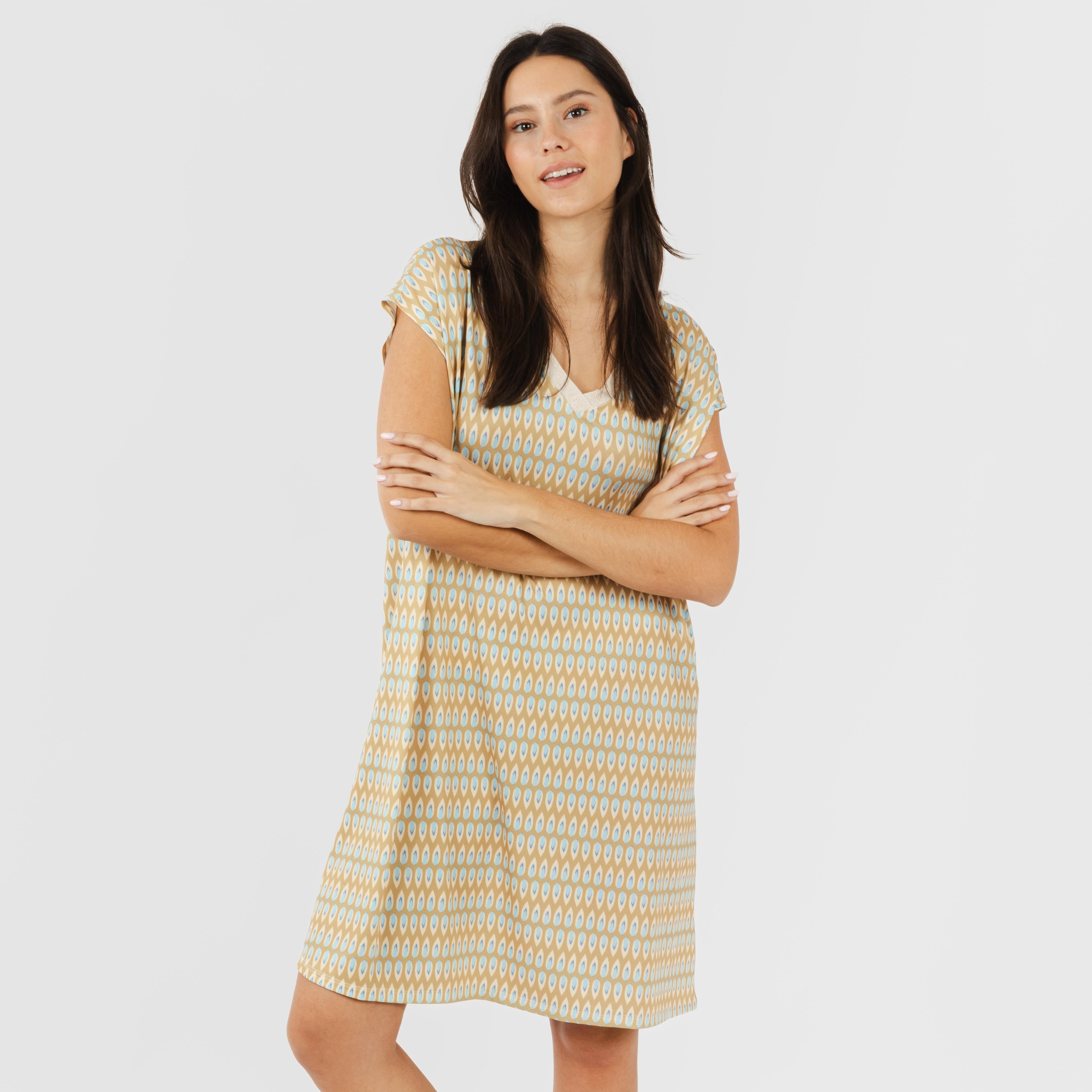 Vestido corto manga fluida soft Minty arena