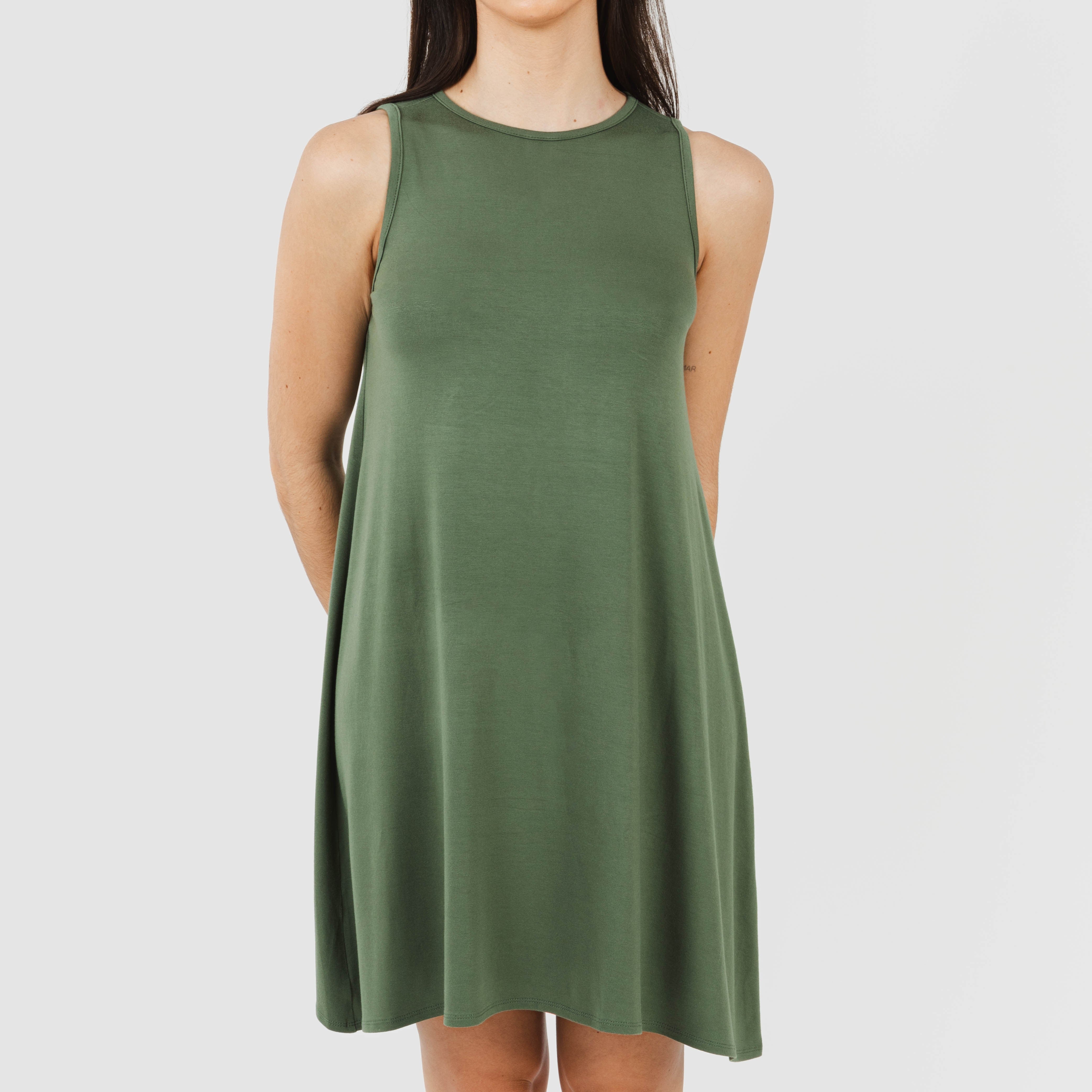 Vestido corto tirantes viscosa liso