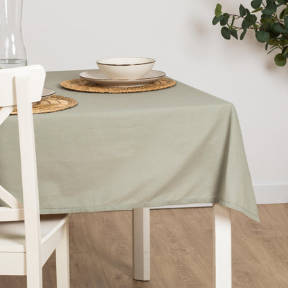 Toalha de mesa lisa de algodão resistente a manchas