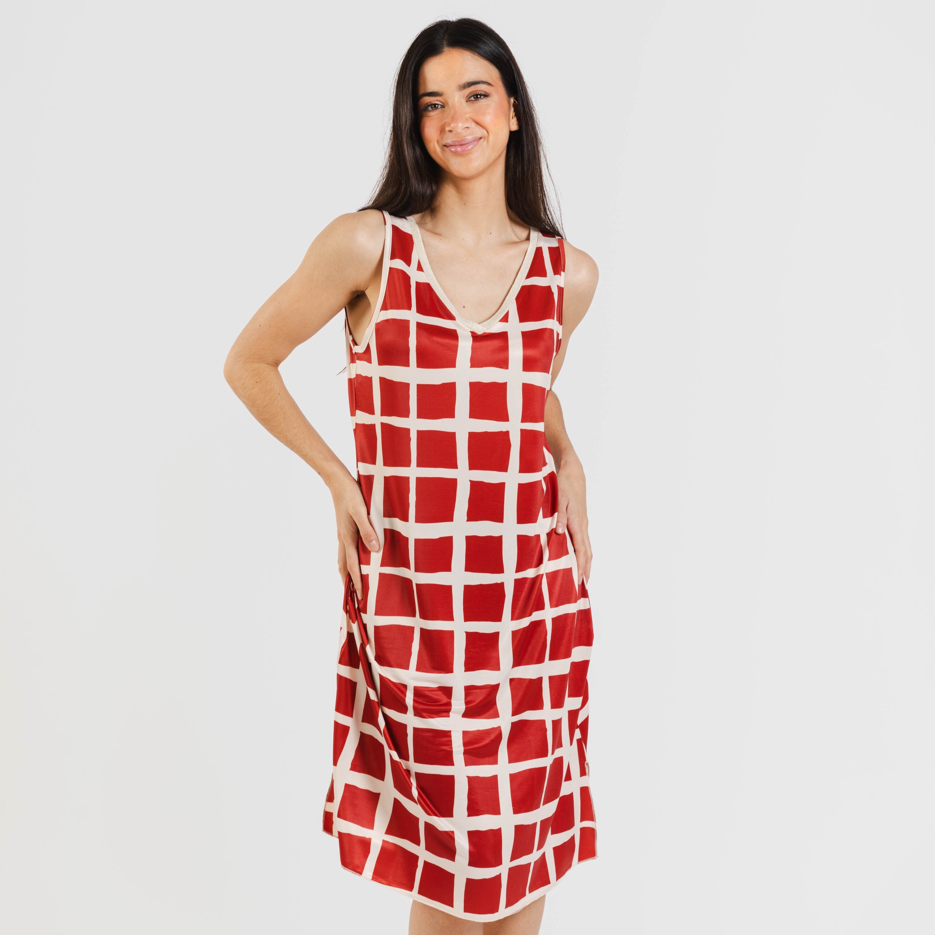 Vestido midi tirantes soft Naroa teja