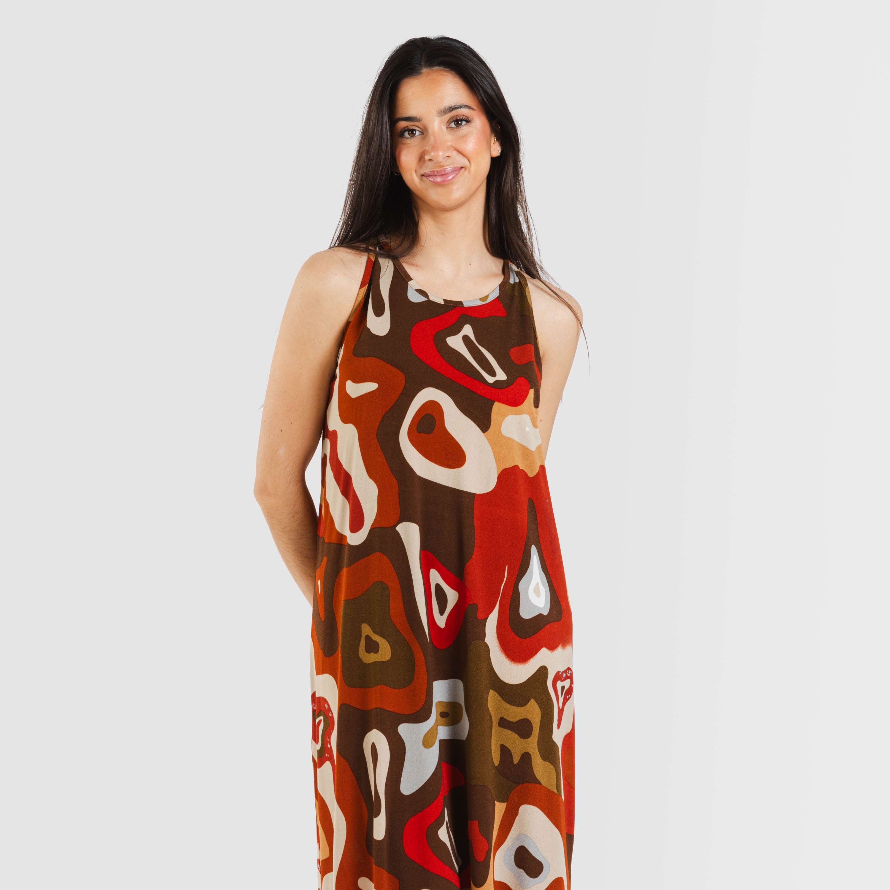 VESTIDO LARGO TIRANTES CREPE EDURNE T UNICA