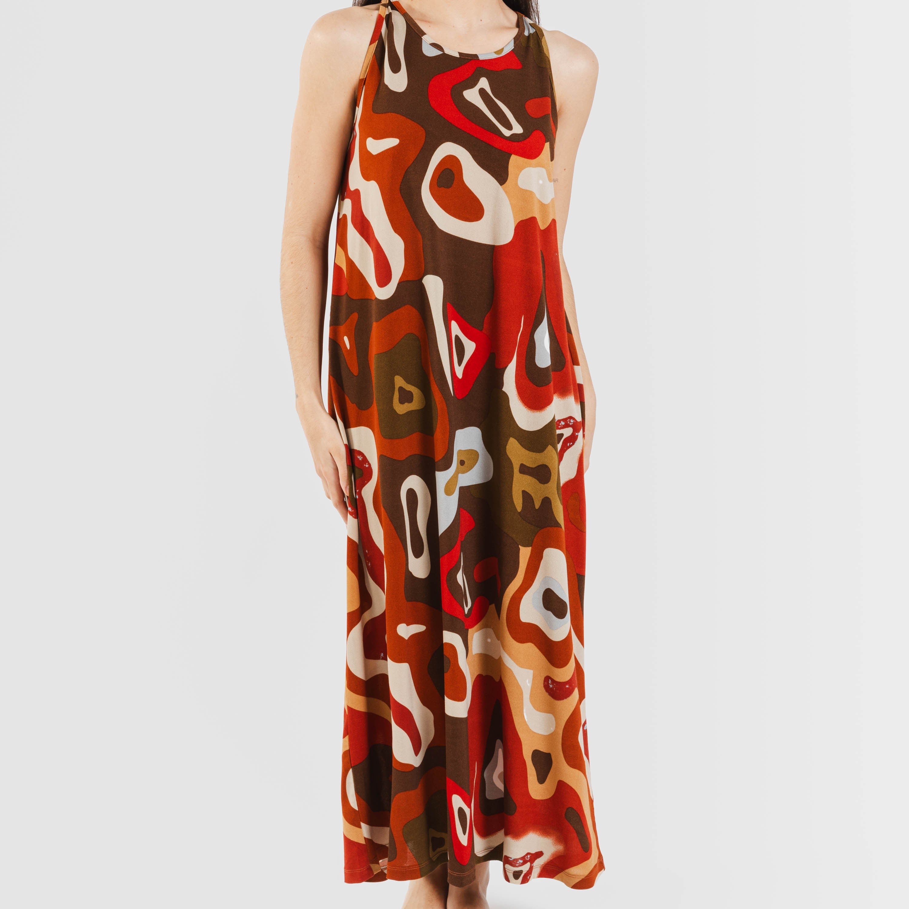 VESTIDO LARGO TIRANTES CREPE EDURNE T UNICA