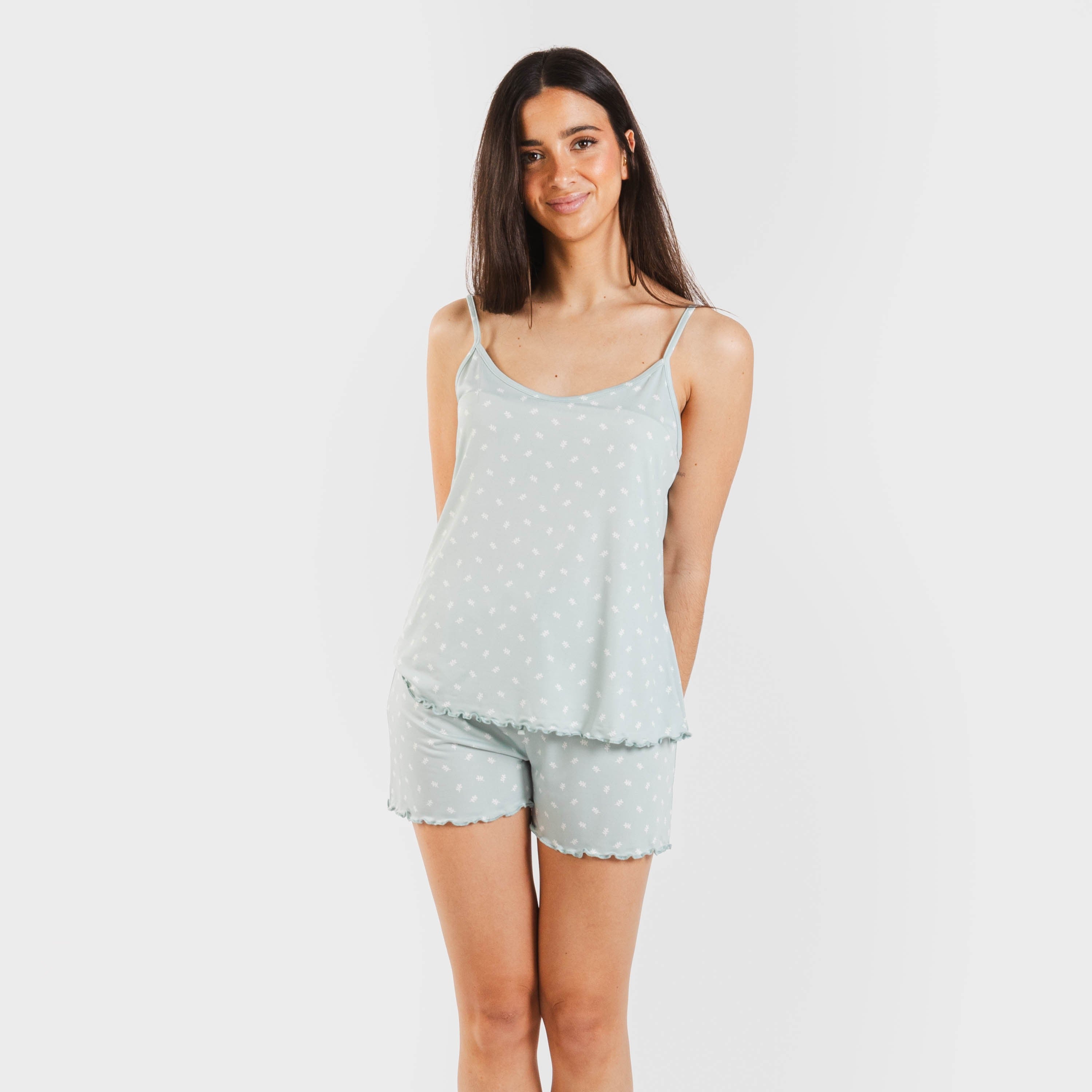 Pijama tirantes mujer soft Natalie verde tiffany