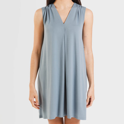 Vestido corto crepe liso