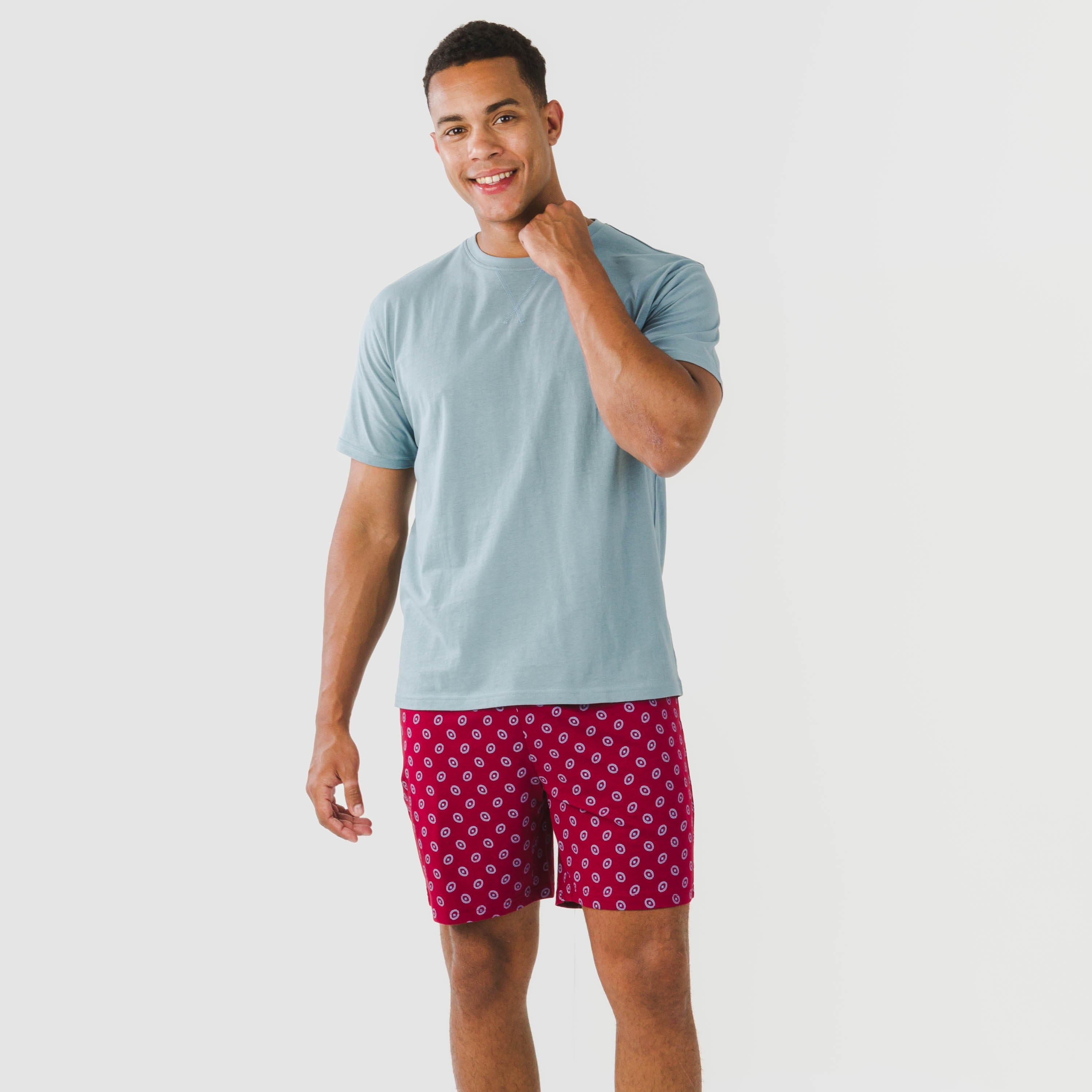 Pijama corto algodón hombre Benetto azul