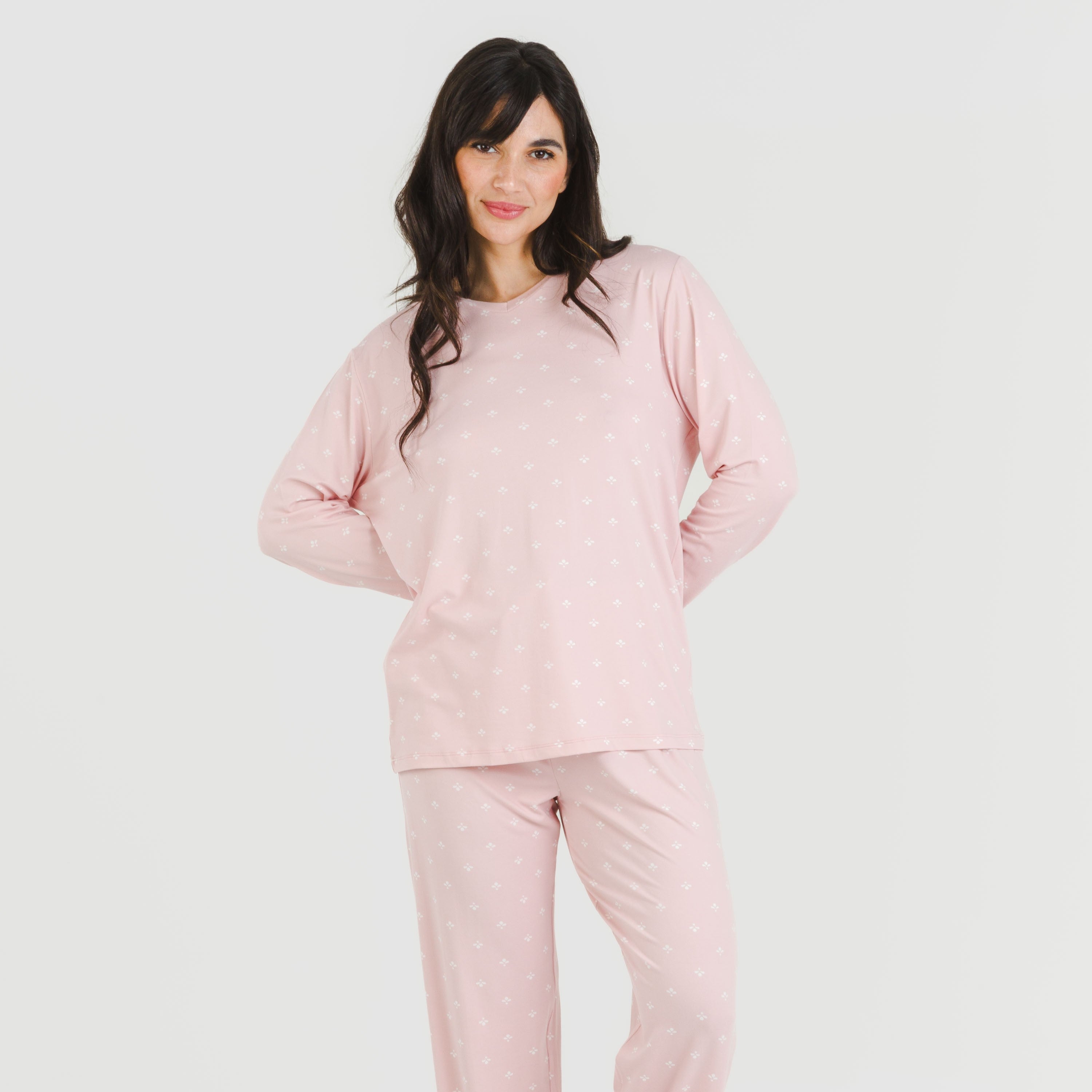 Pijama largo mujer soft Embera rosa palo