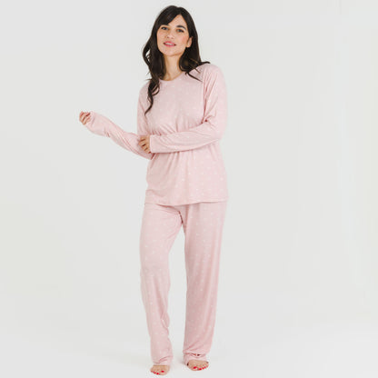 Pijama largo mujer soft Embera rosa palo