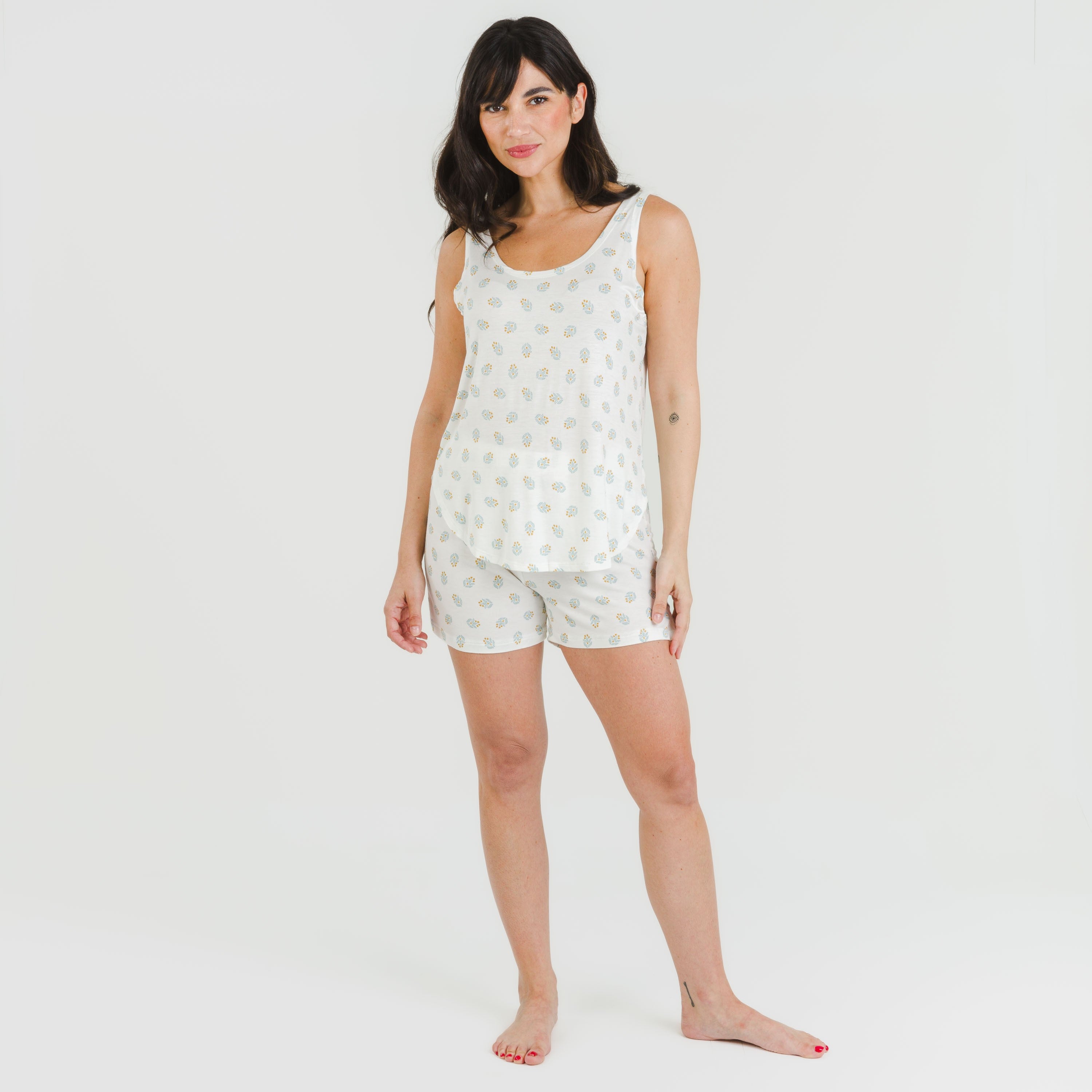 Pigiama da donna con spalline primaverili in viscosa