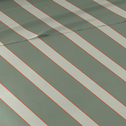 Juego de sábanas algodón Raya Marita verde cacería