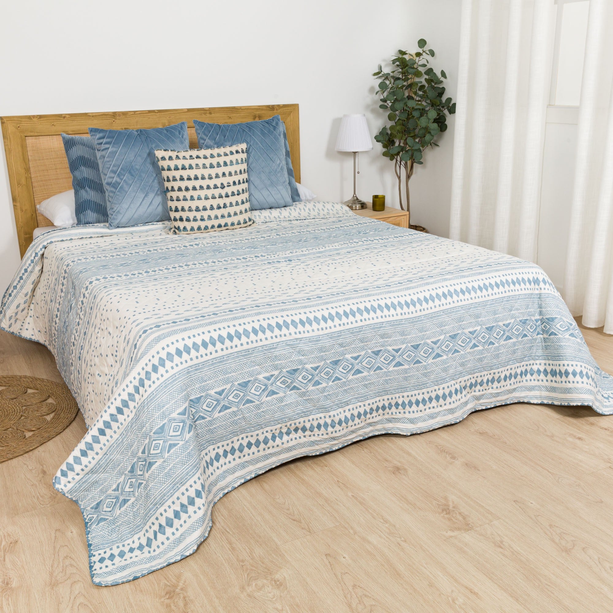 Colcha bouti Zorione indigo