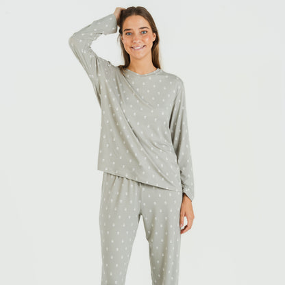 Pijama largo mujer soft Baby verde caceria