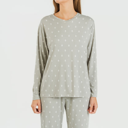 Pijama largo mujer soft Baby verde caceria