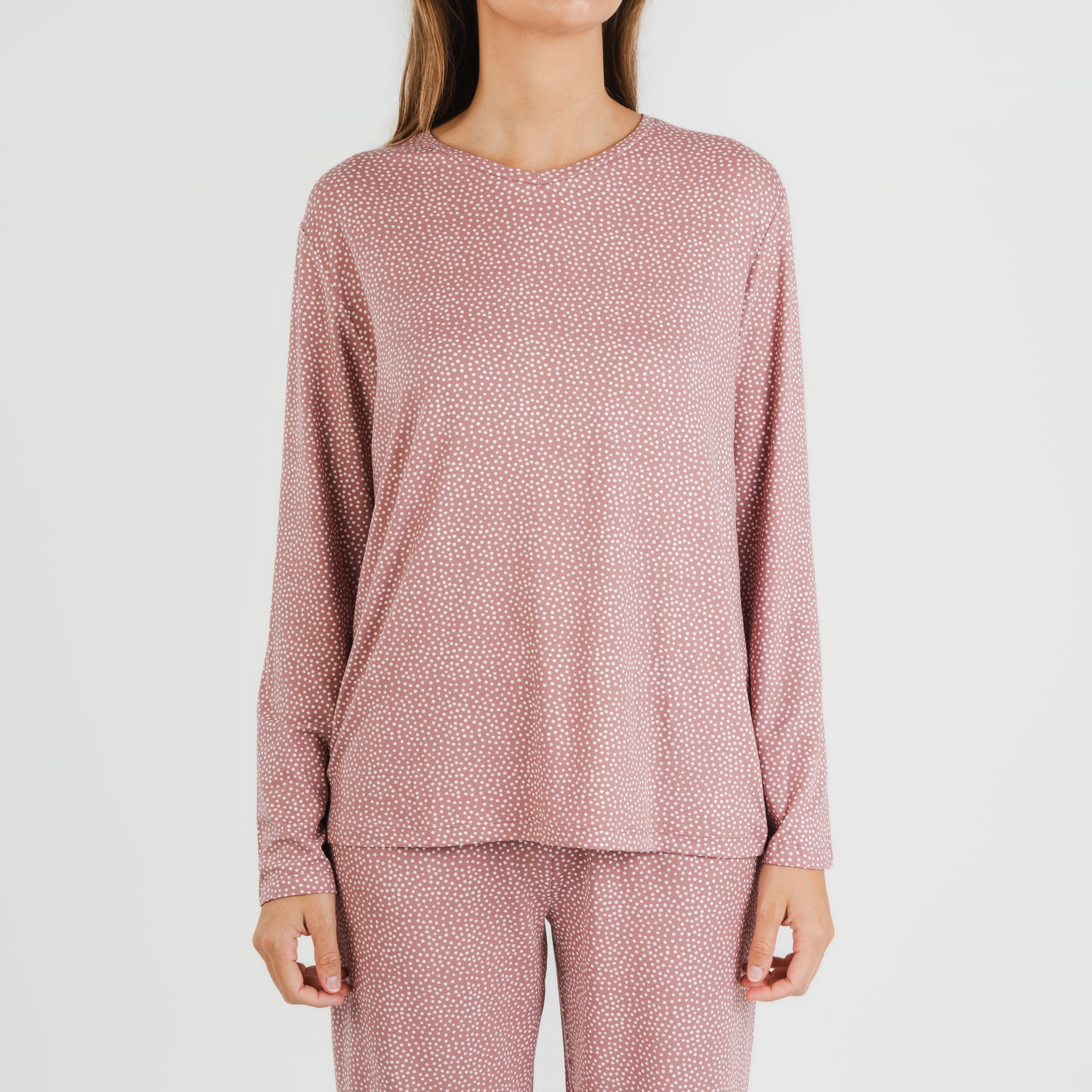 Pijama largo mujer soft Lolenda malva rosa