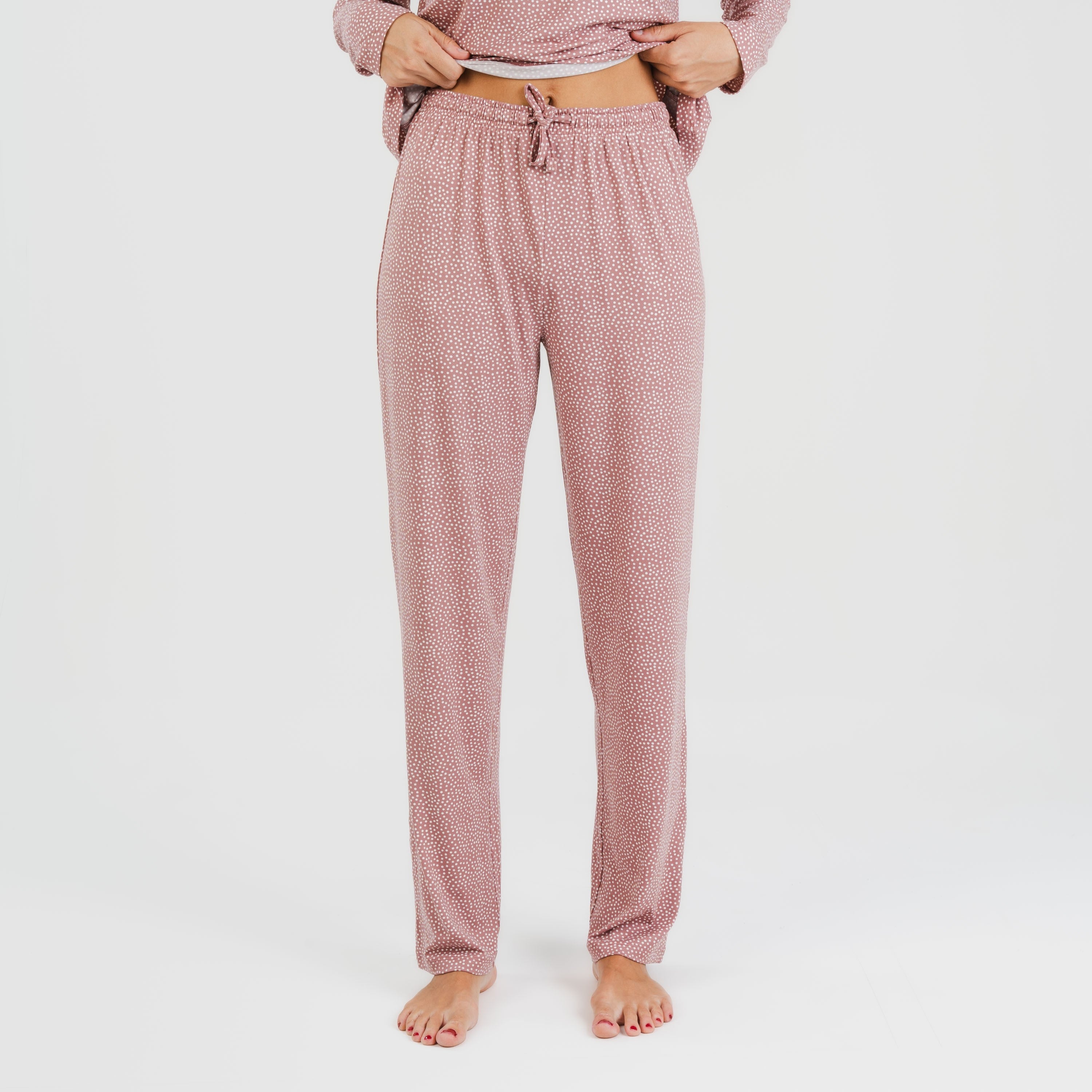 Pijama largo mujer soft Lolenda malva rosa